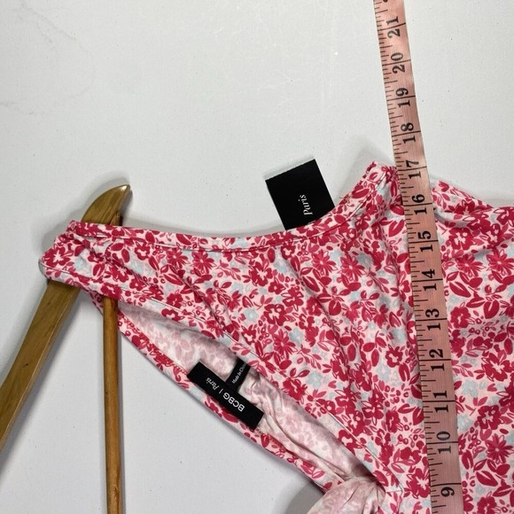 BCBG Paris Dress Womens XL Pink Floral Cutout Twist Back Sleeveless V-Neck NEW - Picture 10 of 12